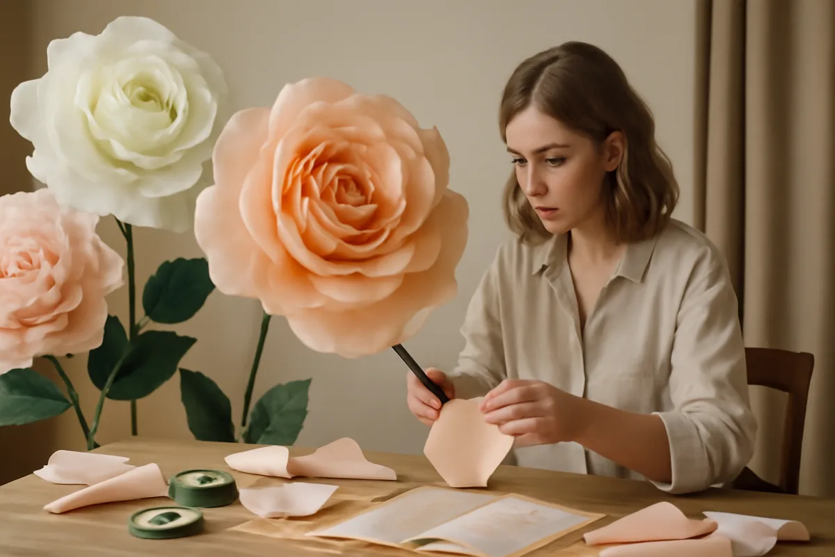 Fiori di carta giganti per eventi: istruzioni per realizzarli facilmente e farli sembrare veri