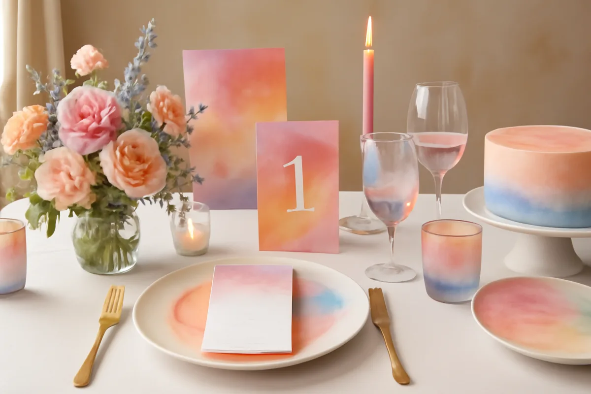 Guida alle decorazioni ispirate all’acquarello: il colore sfumato che rende speciale ogni evento