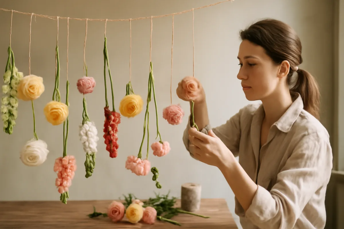 Decorazioni sospese con fiori freschi: come realizzarle in modo pratico e d’effetto