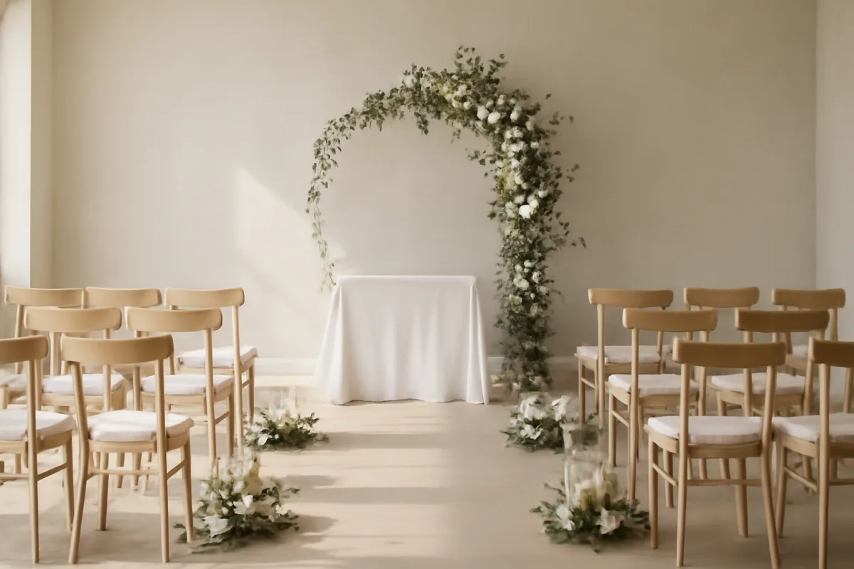 Quali sono le tendenze per gli allestimenti minimal chic? Idee pratiche per una cerimonia raffinata senza eccessi