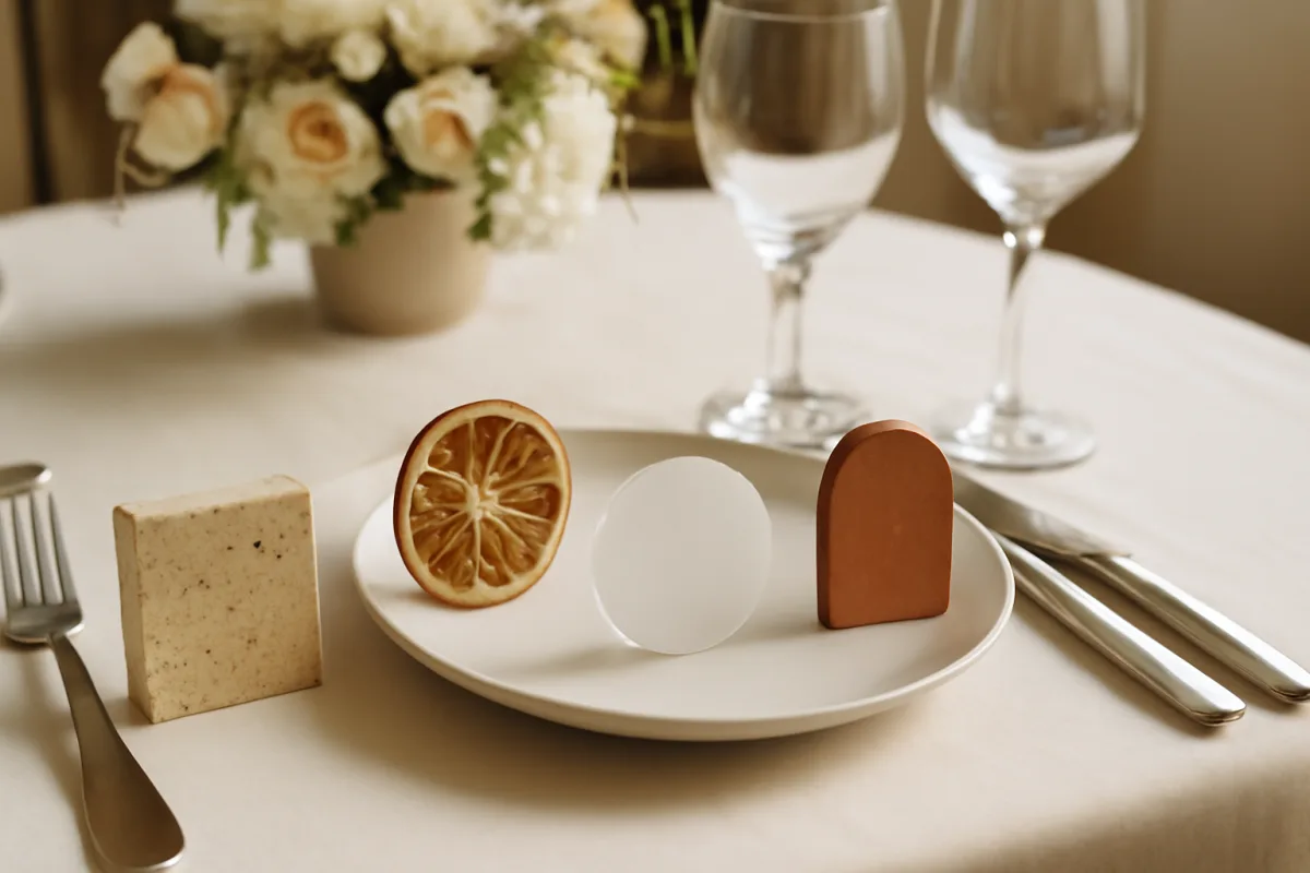 Tendenze segnaposto matrimonio: materiali e forme che sorprendono gli invitati
