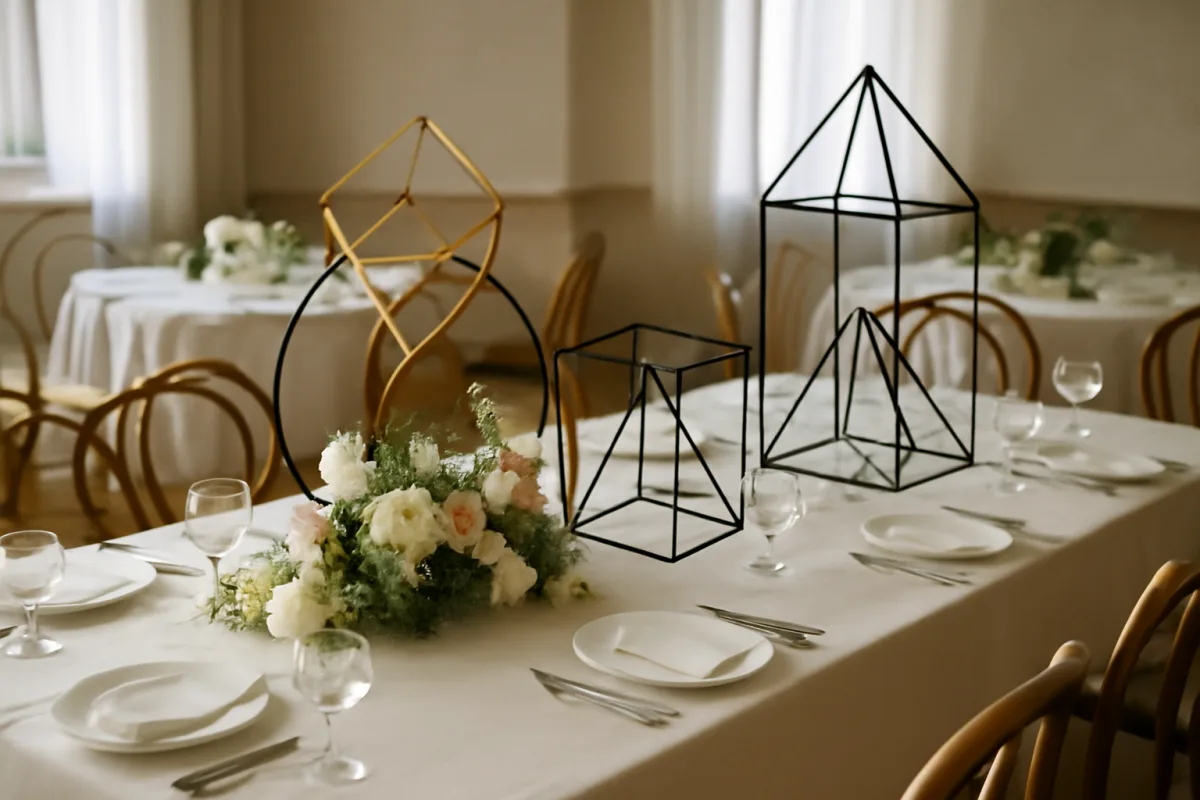 Decorazioni geometriche per ricevimenti: come si integrano senza appesantire lo spazio